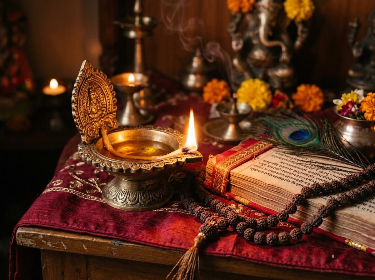 Consecrated Sacred Ritual Diya Puja Chanting